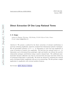 Direct Extraction Of One Loop Rational Terms