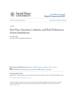 First Price Auctions, Lotteries, and Risk Preferences Across Institutions