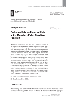 Exchange Rate and Interest Rate in the Monetary Policy Reaction
