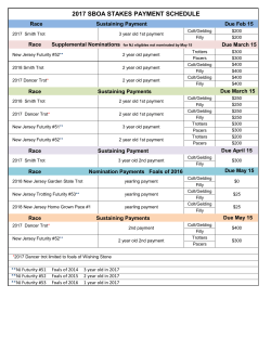 2017 sboa stakes payment schedule
