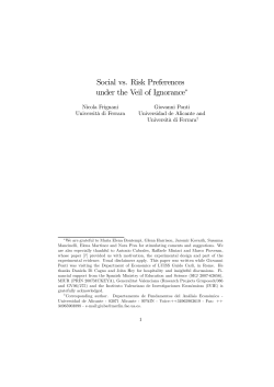 Social vs. Risk Preferences under the Veil of Ignorance&lowast;