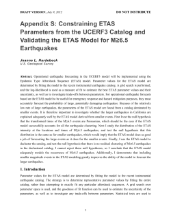 Appendix A: ETAS productivity parameter k.