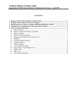 Uniform Offense Citation Table