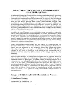 MULTIPLE GROSS ERROR IDENTIFICATION STRATEGIES FOR