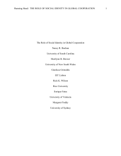 The Role of Social Identity in Global Cooperation