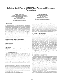 Defining Grief Play in MMORPGs: Player and Developer Perceptions