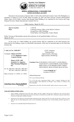 of 3 Republic of the Philippines Department of Finance BUREAU OF