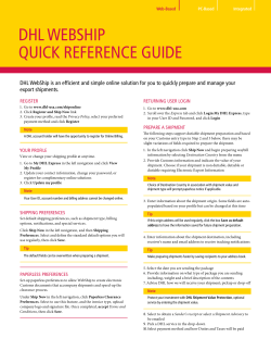 dhl webship quick reference guide - DHL