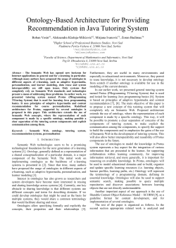 Ontology-Based Architecture for Providing Recommendation in Java
