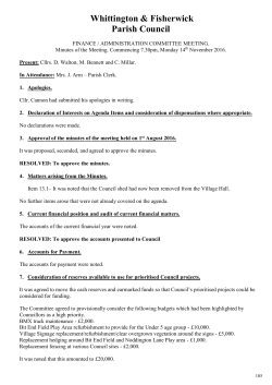 Draft Minutes - Whittington and Fisherwick Parish Council