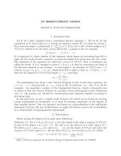 AN IRREDUCIBILITY LEMMA 1. Introduction Let K be a field