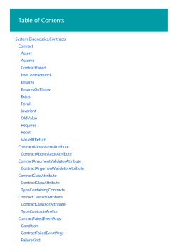 System.Diagnostics.Contracts namespace