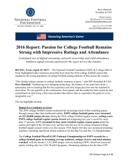 2016 Report: Passion for College Football Remains Strong with