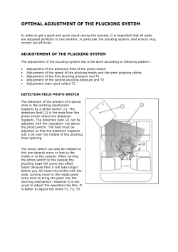 optimal adjustment of the plucking system