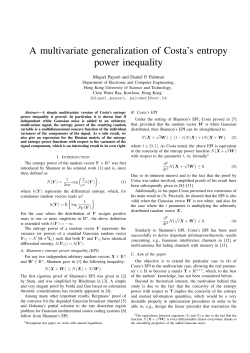 A multivariate generalization of Costa`s entropy power inequality
