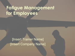 Fatigue Management for Employees