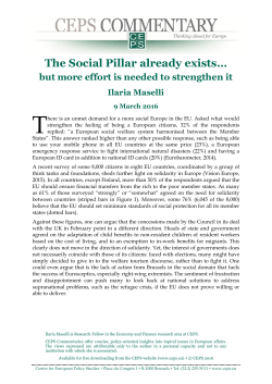 The Social Pillar already exists&hellip; - Centre for European Policy Studies
