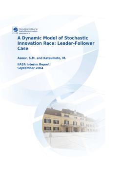 A Dynamic Model of Stochastic Innovation Race: Leader