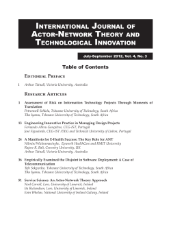 international journal of actor-network theory and technological