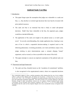 Judicial Sunk Cost Bias