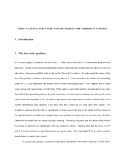 1. Introduction 2. The free rider problem