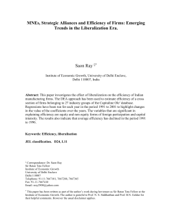 MNEs, Strategic Alliances and Efficiency of Firms