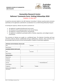 2018 Visiting Fellow Referees` comments form