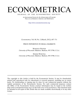 Price Inference in Small Markets - University of Wisconsin&ndash;Madison