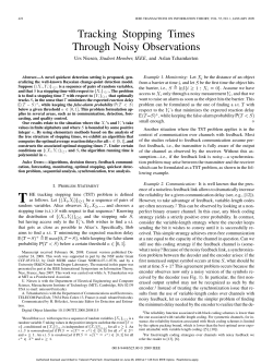 Tracking Stopping Times Through Noisy