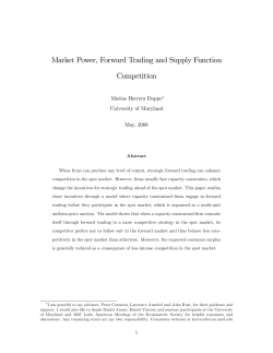 Market Power, Forward Trading and Supply Function Competition