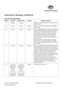 Assurance Strategy - Department of Employment document library