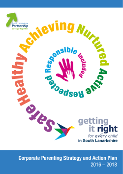 Corporate Parenting Strategy and Action Plan 2016 &ndash; 2018