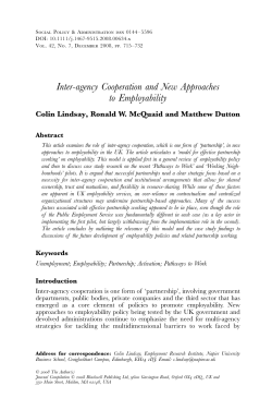 Inter-agency Cooperation and New Approaches to Employability