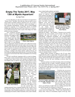 Empty The Tanks 2017, May 13th at Mystic Aquarium!