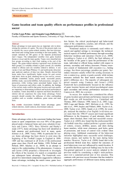 Game location and team quality effects on performance profiles in
