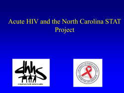Acute HIV and the NC STAT Project