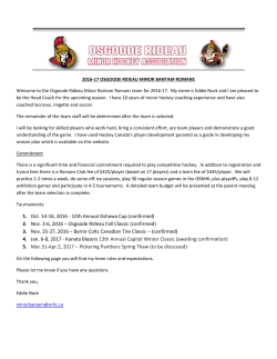 Team Rules and Expectations - Osgoode Rideau Minor Hockey