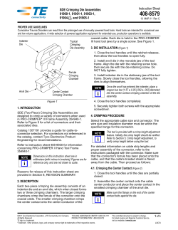 SDE Crimping Die Assemblies 91900-1, 91901-1
