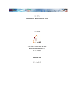 Help file for IRDAI Corporate Agents Registration Portal Submitted