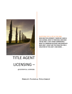 title agent licensing - Fidelity National Title