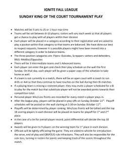 ignite fall league sunday king of the court tournament play