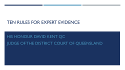 Expert evidence - Gold Coast Bar Association