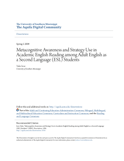 metacognitive awareness and strategy use in academic english