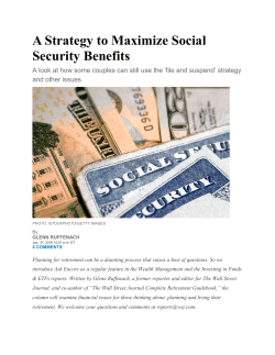 A Strategy to Maximize Social Security Benefits