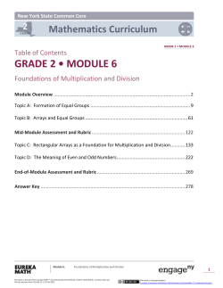 Grade 2 Mathematics Module 6: Module Overview
