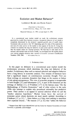Evolution and Market Behavior