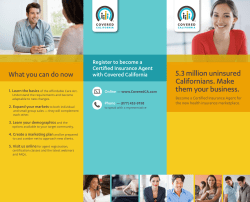 Agent Brochure - California`s Health Benefit Exchange