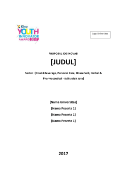 Proposal Ide Inovasi | Kino Youth Innovator Award 2016