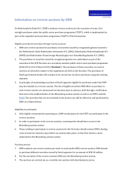 Information on reverse auctions by DNB