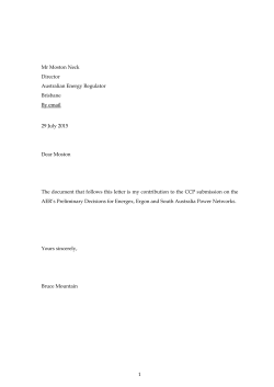 Advice on AER preliminary decision and revised proposals from